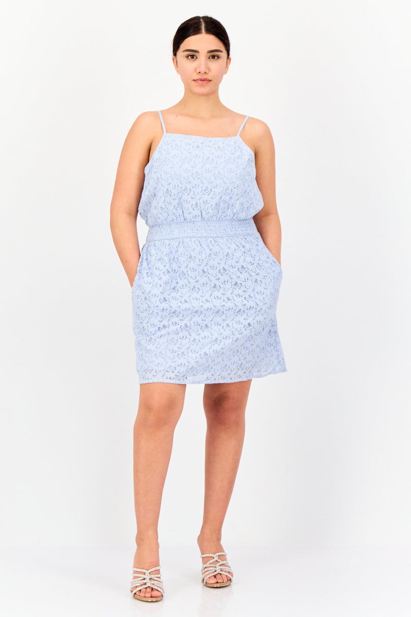 ONLY فستان ميني مزخرف للنساء، أزرق فاتح - Image 4